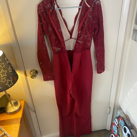 The vintage shop red lace jumpsuit - Picture 6 of 7